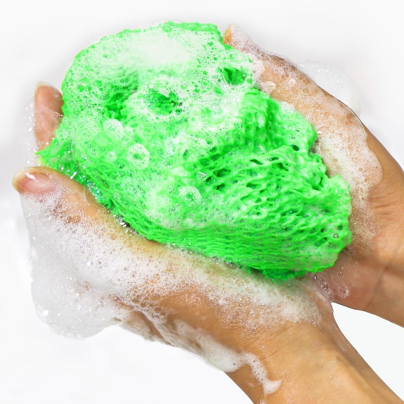 Woyinger 1PCS African Exfoliating Net Sponge, Long-Strip Back Scrubber, Body