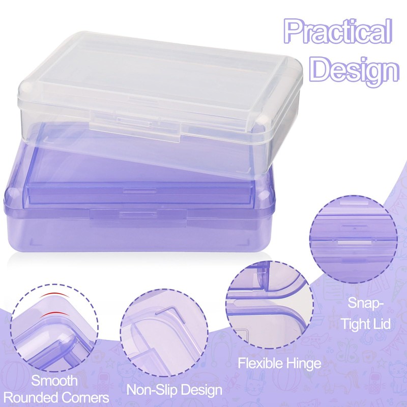 Double Layer Large Capacity Pencil Case, Translucent Plastic Hard Pencil
