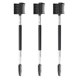 3pcs 3 Head Eyebrow Eyelash Shaper Eyelash Comb Double Head Brush Makeup Grooming Tool Cosmetic with 3 Different Spoolie Brushes for Separating Lashes, Eliminating Mascara Clumps, Grooming Brows