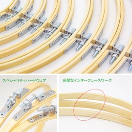 Embroidery Frame Set, 5.1 inches (13 cm), 7.7 inches (17 cm), 7.9 inches (20 cm), 9.1 inches (23 cm), 10.2 inches (26 cm), Round 5 Pieces, Embroidery Frame, Wood, Cross Stitch Tool, Embroidery Tool, 5 Sizes, Embroidery Hoop Set, Craft Supplies, MOMI