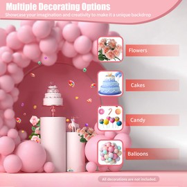 DYRABREST White Cylinder Stands for Party Set of 3 Cylinder Pedestal 3 Sizes(19.68/21.65/23.62Inch) Load Capacity 44-66lbs Cylinder Pedestal Display for Weddings, Birthday parties