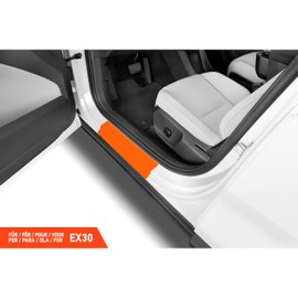 Luxshield Car Door Sill Protector for Volvo EX30 416 I 2023-2026 - Protective Film Car Door Accessories Trim Paint Protection Film Carbon Black