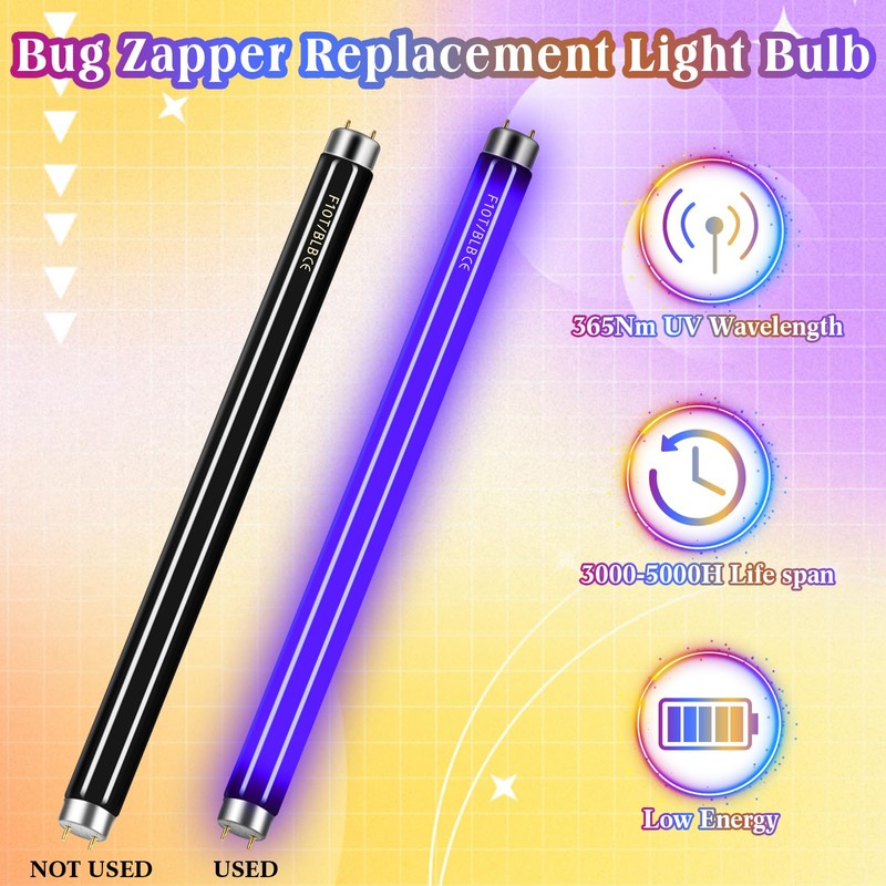 Qualirey 2 Pack Bug Zapper Replacement Bulbs, 13 Inch T8