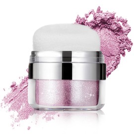 WALULAN Sponge Air Cushion Powder Puff High Gloss Glitter Powder, Facial Powder Blusher Brightening Pearl, Suitable for Hair, Clavicle, Face, Body Glitter Contour Patting Powder