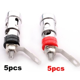 RUNCCI-YUN Speaker Terminal, Sockets for Banana Plugs, Audio Speaker Terminal Banana Socket Panel Mounting, Speaker Terminal Push Spring Type Binding Post Cable Connector Pack of 10
