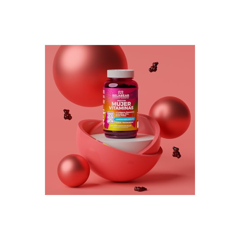 solanum Belabear Women's Multivitamin Resveratrol, Cranberry, Colágeno y Ácido Fólico