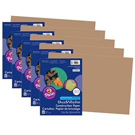Prang Construction Paper, Light Brown, 12" x 18", 50 Sheets Per Pack, 5 Packs