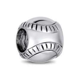 Softball Baseball Charm 925 Sterling Silver Sports Bead
