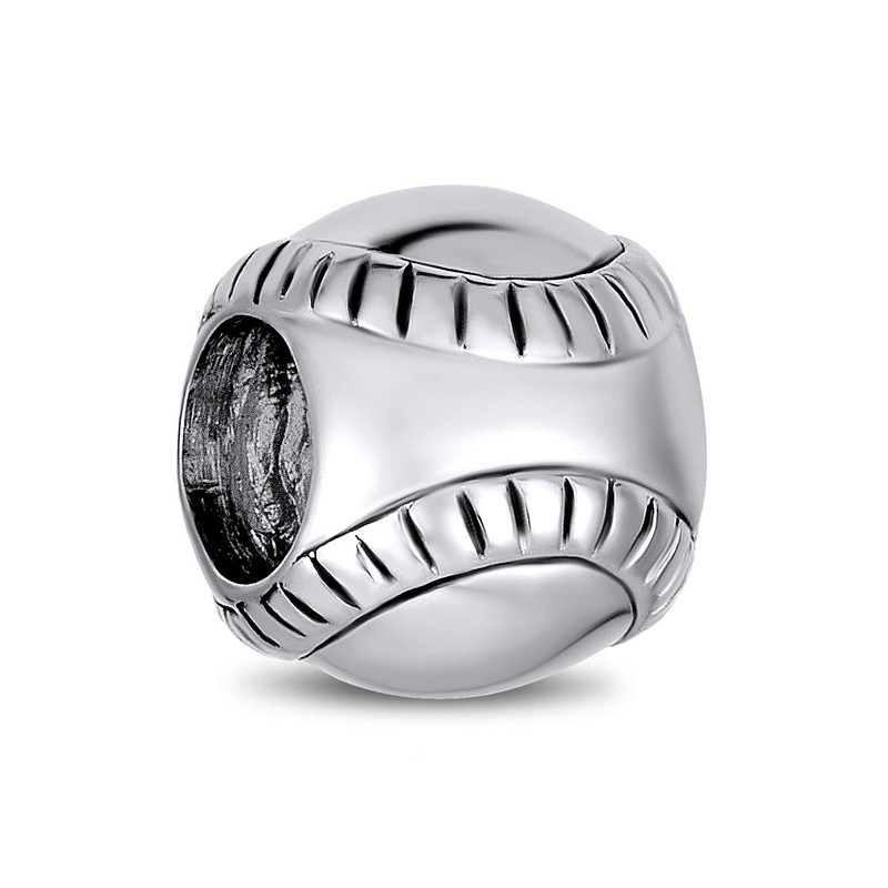Softball Baseball Charm 925 Sterling Silver Sports Bead