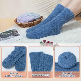 YSense 6 Pairs Women Fuzzy Fluffy Socks Cozy Slipper Socks Warm Soft Winter Plush Home Sleeping Socks Gifts