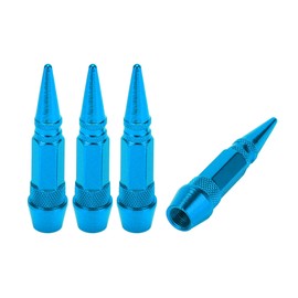A ABSOPRO Tire Valve Stem Caps 60MM Car Wheel Valve Cap Aluminum Alloy Sky Blue for Car Bike Motorcycle Truck Anti Crash Tyre Valve Stem Cover Valve Dust Cap Tire Valve Cap 4 Pcs