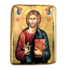 Wooden Greek Christian Orthodox Wood Icon of Jesus Christ / A0
