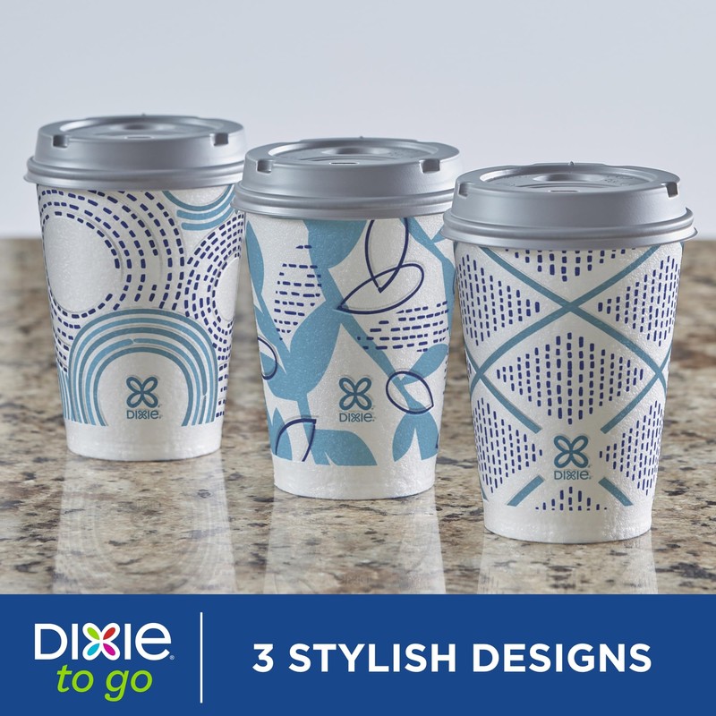 Dixie To Go Paper Coffee Cups With Lids, 12 oz,