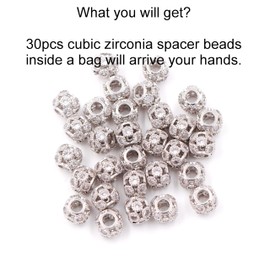 Malahill 30pcs findings for Jewelry Making, Spacer 10.5 * 9mm White Gold