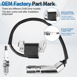 595304 Ignition Coil Magneto Armature for BS 17HP 17.5HP 19.5HP 20HP Intek OHV Engine Poulan Craftsman MTD Troy-Bilt Lawn Mower Engines with Spark Plug, Replace for Briggs 799650 592841 795315