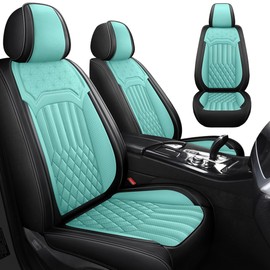 QHYBCK Car Seat Covers for Lexus RX 350 2010-2024 napa Leather Seat Covers, Waterproof Non-Slip Car Seat Protectors, Comfortable Seat Cover Adaptive Airbags（Black+Blue, 2 PCS Front）