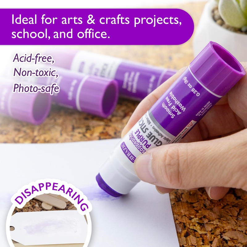 BAZIC Products Washable Disappearing Purple Glue Stick 8g / 0.28