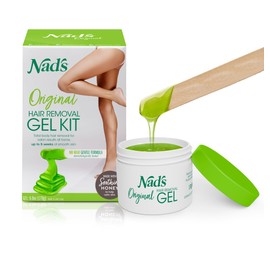 Nad's Original Natural Hair Removal Gel Wax Kit, Waxing Kit for Full Body, Hair Removal Wax with Strips, No-heat Formula, 6 Ounce