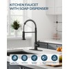 FORIOUS Black Kitchen Faucet with Pull Down Sprayer, Stainless Steel