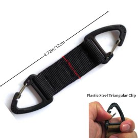 Lovgrin 3PCS Accesorios de Gancho Triangular de Doble Extremo para Mochila de Cinta de Nailon Táctico al Aire Libre (Negro, Verde Militar, Caqui)