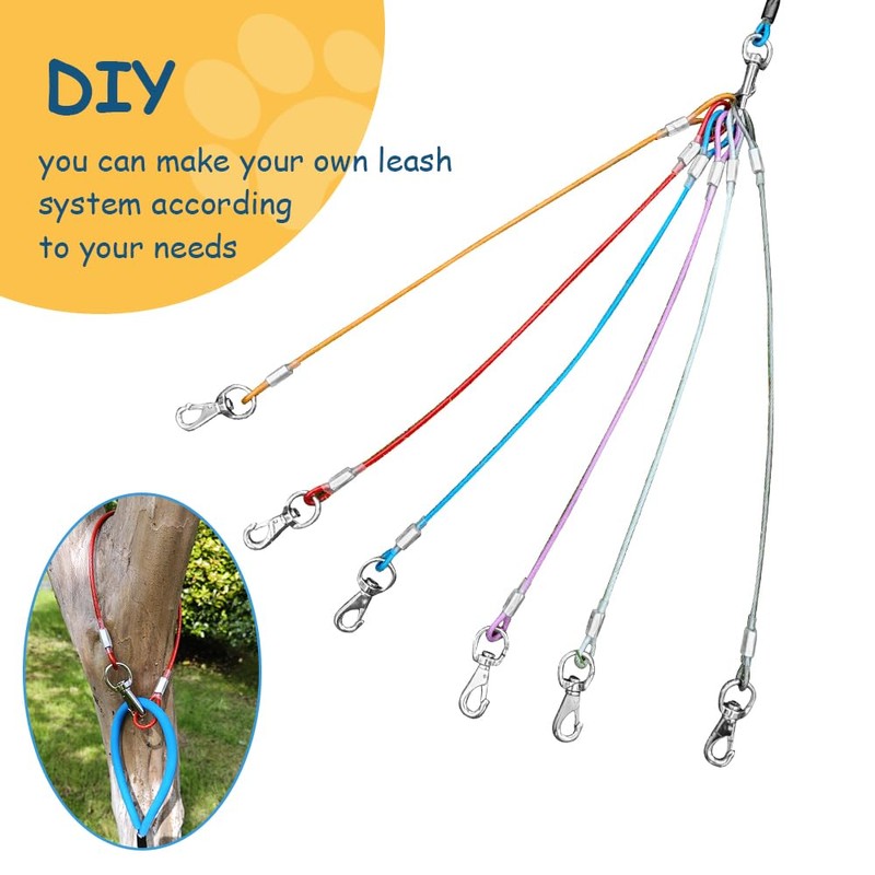 Mi Metty Chew Proof Dog Leash - 2Pack Metal Cable