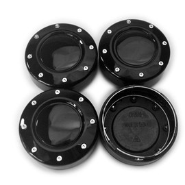 Wheel Center Cap, Outer Diameter 4.0 inches (102 mm), Inner Diameter 3.7 inches (95 mm), Set of 4, ABS Hub Cap, Black, Simple