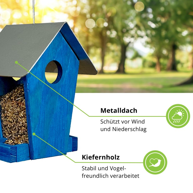GARTENETAGE Sweden Scattered Feed Silo - Colourful Bird Feeding for