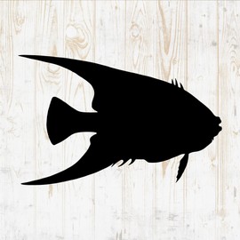 Fish Wall Decals Silhouette - Fish Wall Stickers - Fish Sea Nautical River Ocean Fisherman - Fish Room Decor for Bedroom Kitchen Laptop Water Bottle Car Window Decals DWSV5334