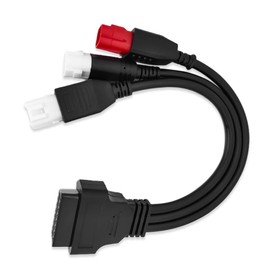 Motorbike OBD1 Adapter Cable 3in1 Motorcycle 3 Pin 4 Pin 6 Pin to OBD2 16 Pin OBD2 Motorcycle Diagnostic Connector, Compatible for Euro5 Guzzi Kawasaki Motorbike, Work with ELM327 Scanner