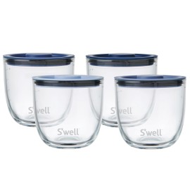 S'well 16oz Glass Prep Bowl Set of 4 For Easy Meal Prep, Coastal Blues, Made From Durable Tempered Glass