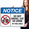 Do Not Smoke, Eat Or Drink in This Area Sign,