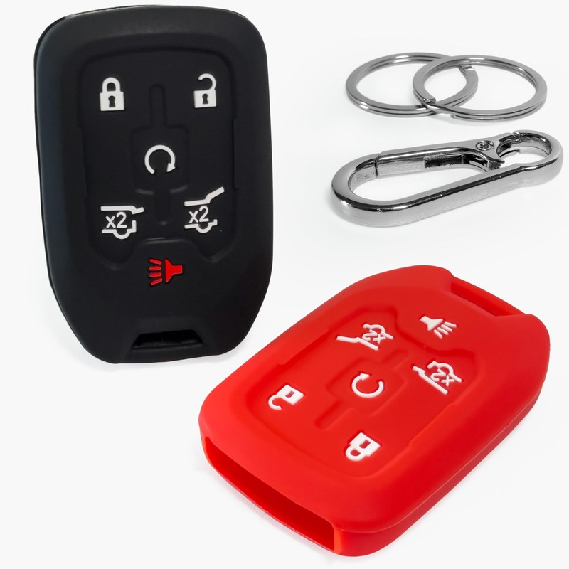 2-Pack Click&Fit Silicone Key Fob Covers Compatible with Chevy Suburban
