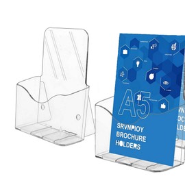 Wmzjnljy 2pcs A5 Clear Leaflet Holder Acrylic Leaflet Holder Brochure Dispenser Freestanding Booklet Flyer Stand Booklet Flyer for Counter Office Restaurant Reception(Z31-2)