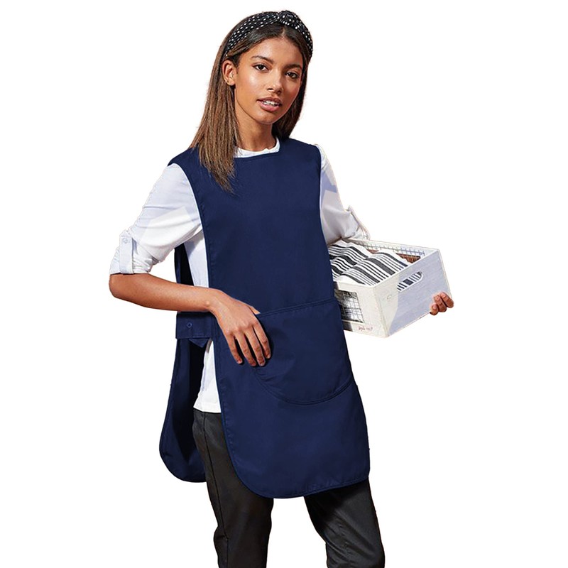 Premier Ladies/Womens Long Length Pocket Tabard / Workwear (S) (Navy)