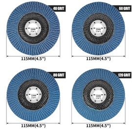 NuoDunco 10 Pack Flap Disc, 4-1/2" x 7/8", T27 Zirconia Abrasive Grinding Wheel, 40/60/80/120 Assorted Grits Flap Sanding Disc for Metal, Stainless Steel
