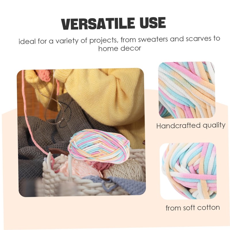 DOITOOL 2pcs Cotton Yarn for Knitting and Crocheting Soft and