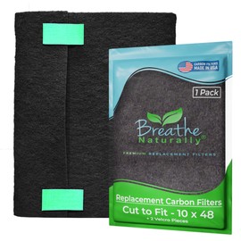 Breathe Naturally Universal Cut To Fit Carbon Activated Air Filter - Replacement Charcoal Filters - Pre Filter Carbon Sheet for Air Purifier, Vent Filters & More - Made in USA (Pack of 1, 10x48)