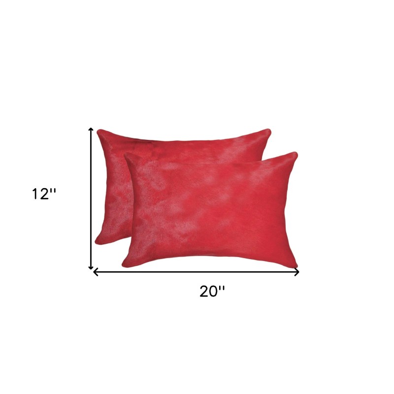 Homeroots 12" X 20" X 5" Firecracker Cowhide Pillow 2