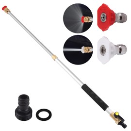 CONGDAREN 2025 Upgraded Extendable Jet Nozzle Power Washer - 2-in-1 High Pressure Washer Tool for Garden Hose, Adjustable Length 18“-32”, with Dual High-Pressure Nozzles and Hose Quick Connectors