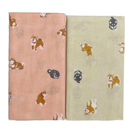 amife petit Hand Towel Gauze, 100% Cotton, Made in Japan, Anti-Fraying Treatment (Shiba Inu)