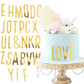 27Pcs Gold Acrylic Alphabet Letter Stickers, Self Adhesive Letter Stickers for Happy Birthday Grad Cap Decoration, DIY Crafts Art Making, Classroom Decor, Wedding Anniversary