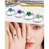 Wasee Sterling Silver Amethyst Leaf Ring, Size 7, Round, Birthstone