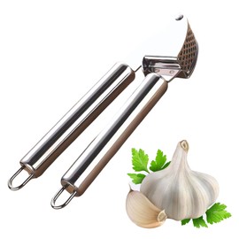 Garlic Press Garlic Press Stainless Steel Garlic Peeler Garlic Cutter Garlic Press 270° Flexible Open and Close Kitchen Aid Kitchen Aid with Garlic Peeler and Brush