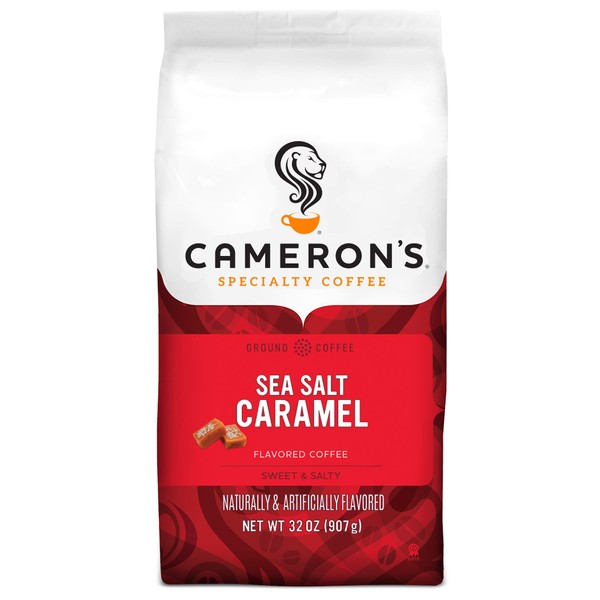 Cameron's Coffee Roasted Ground Coffee Bag, Flavored, Sea Salt Caramel, 32 Oz