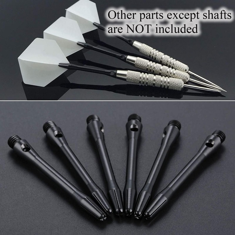 Yetaha Aluminum Dart Shafts, 2 Sets(6) Black Dart Stems, Medium