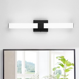 HOPSON LED Bathroom Lighting Over Mirror Modern LED Vanity Light Bar 16W Black Bath Wall Mount Lighting