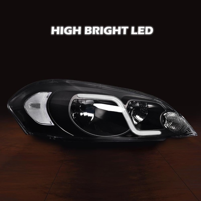 PIT66 LED DRL Headlight, Compatible with 2006-2013 Chevy Impala /2014-2016