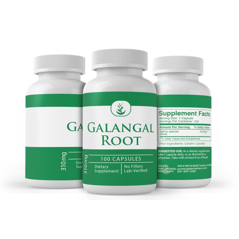 PURE ORIGINAL INGREDIENTS Galangal Root (100 Capsules), Always Pure, No