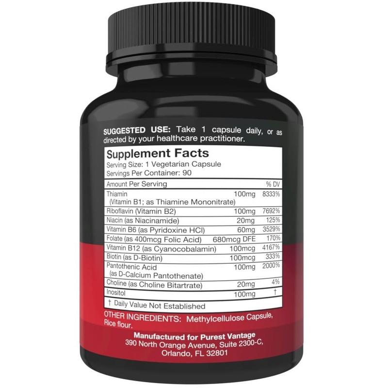 Purest vantage Vitamin B Complex Vitamins B12, B1, B2, B3,
