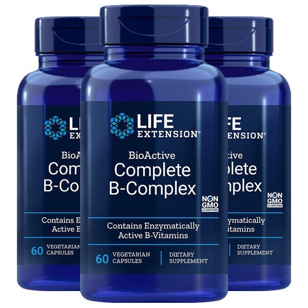 BioActive Complete B-Complex 3X60 caps Life Extension - Inositol/P-5-P/methyl